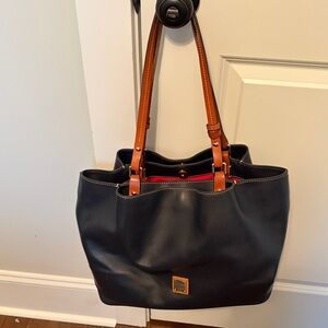 Dooney & Bourke Navy and Tan Tote Bag
